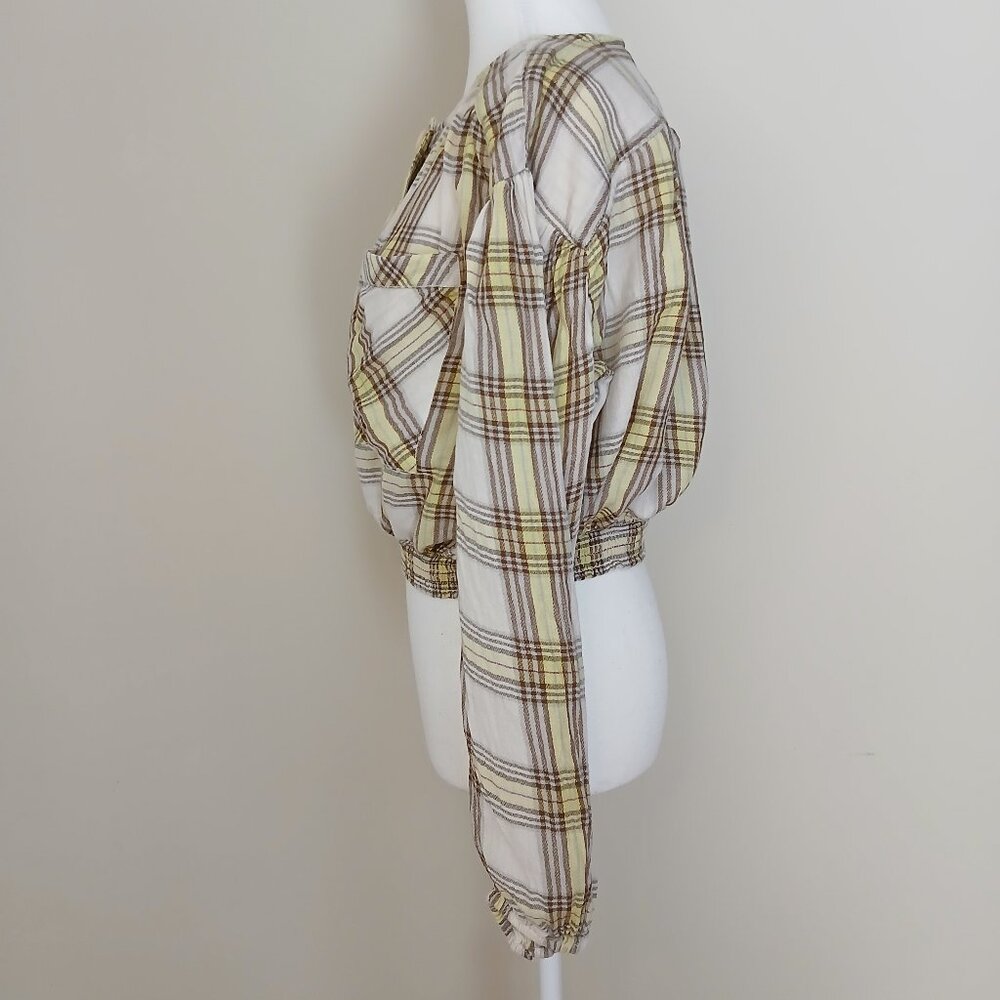 Free People It's The Good Life Plaid Cropped Top Size Small 👚Host Pick👚 - Picture 6 of 10
